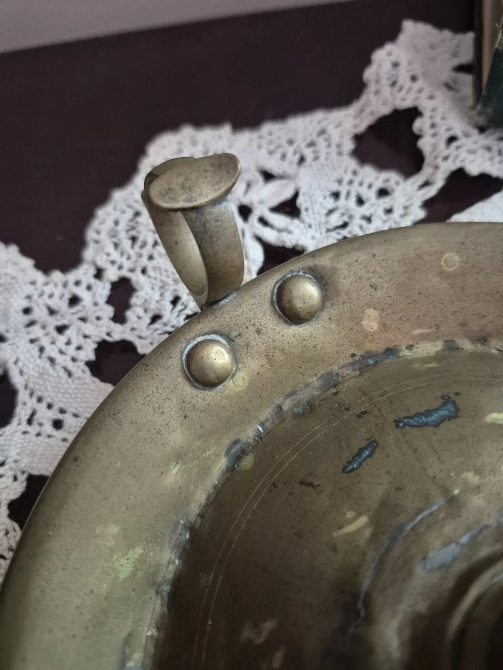 Antique Brass Chamberstick Candle Holder